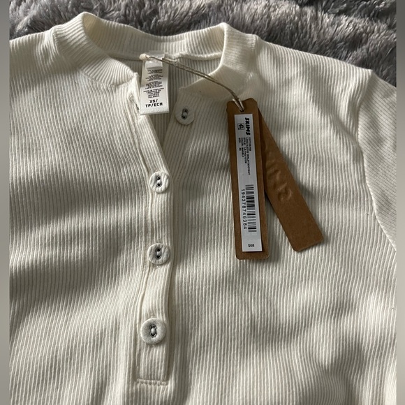 SKIMS Cotton Rib Long Sleeve Henley Bodysuit NWOT - Picture 7 of 7